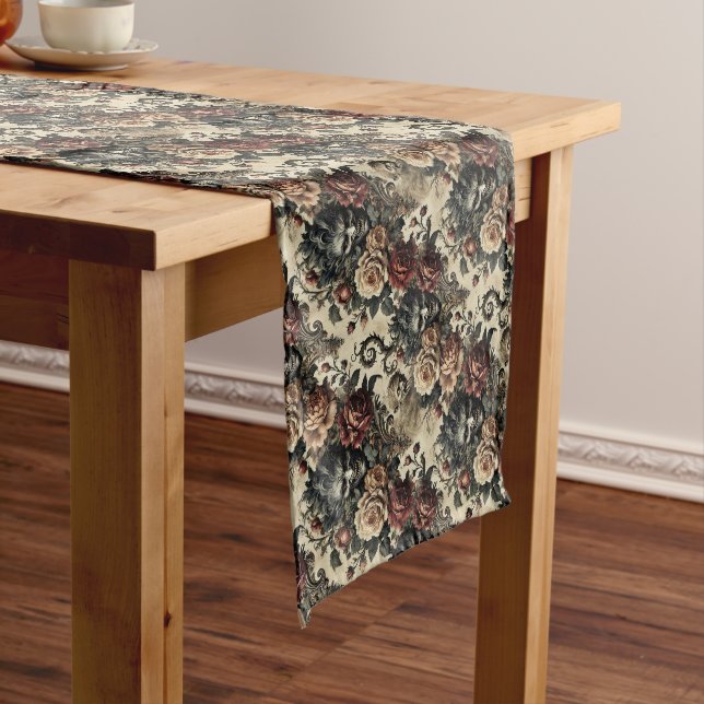 A Savage Sanctum – Gothic Victorian Design  Short Table Runner (In Situ)