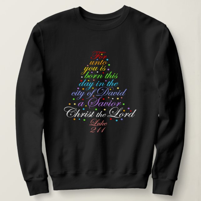 A Savior is Born Luke 2-11 Christmas Tree Shirts (Design Front)