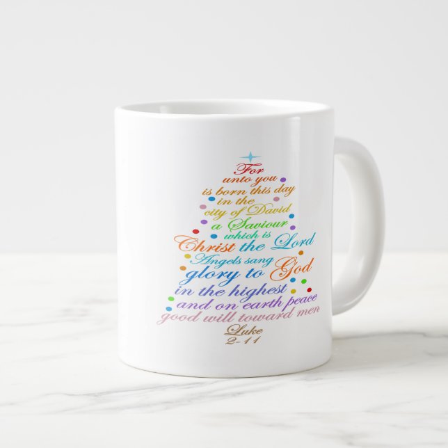 A Saviour is Born Luke 2-11 Christmas Tree mugs (Front Right)