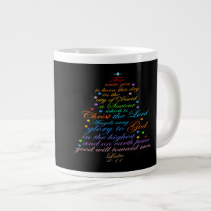 A Saviour is Born Luke 2-11 Christmas Tree mugs