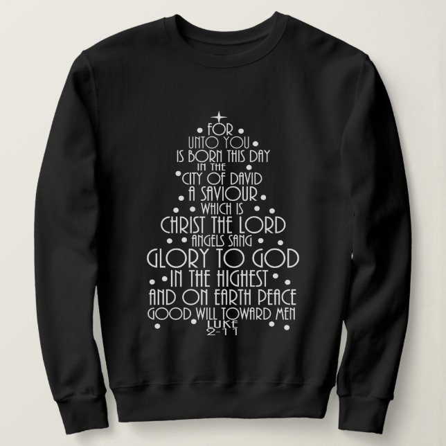 A Saviour is Born Luke 2-11 Christmas Tree Shirts (Design Front)