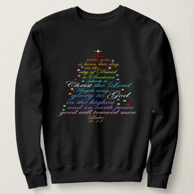 A Saviour is Born Luke 2-11 Christmas Tree Shirts (Design Front)