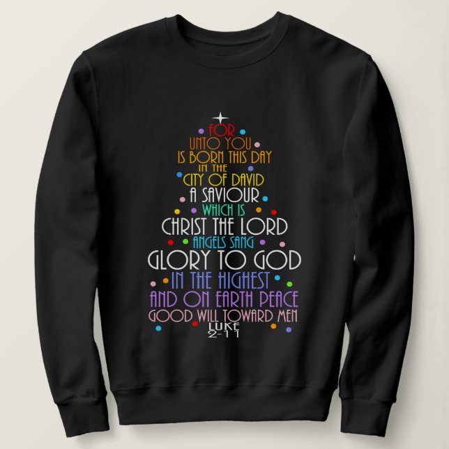 A Saviour is Born Luke 2-11 Christmas Tree Shirts (Design Front)