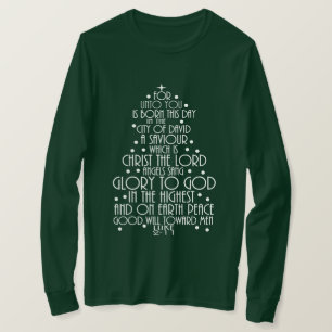 A Saviour is Born Luke 2-11 Christmas Tree Shirts