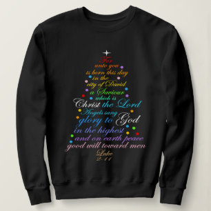A Saviour is Born Luke 2-11 Christmas Tree Shirts