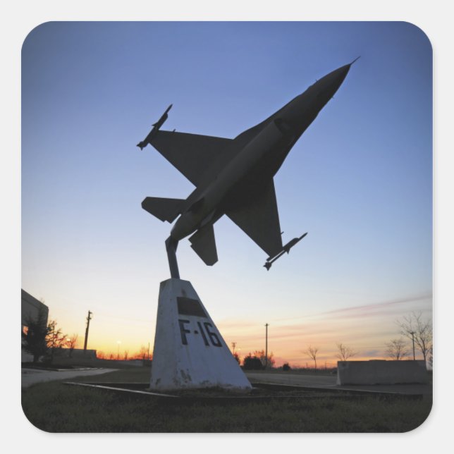 A scale model of an F-16 C Fighting Falcon Square Sticker (Front)