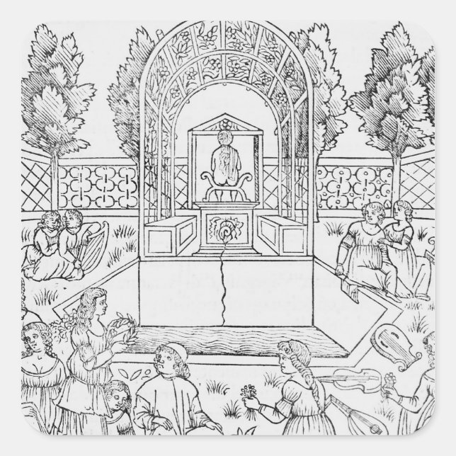 A Scene from the Decameron Square Sticker (Front)