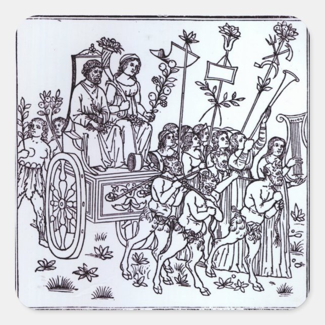 A Scene from the Decameron Square Sticker (Front)
