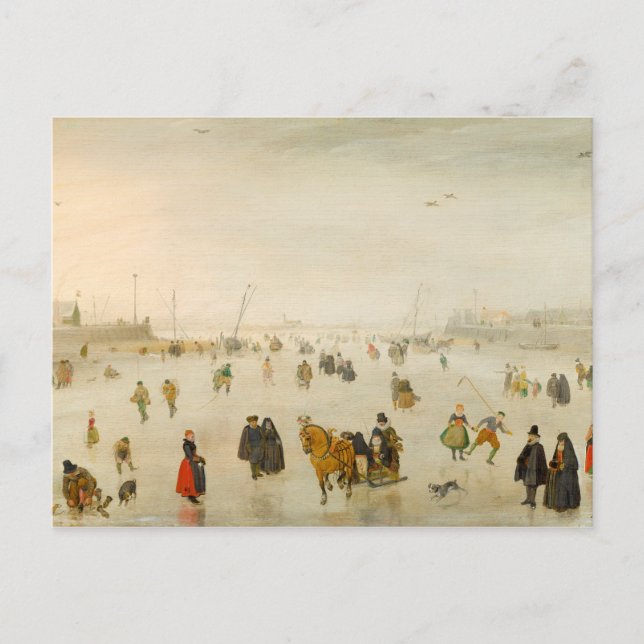 A Scene on the Ice by Hendrick Avercamp Postcard (Front)