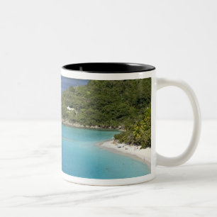 A scenic of Caneel Bay from a road at St. John Two-Tone Coffee Mug