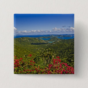 A scenic of Cruse Bay, St. John U.S Virgin 15 Cm Square Badge