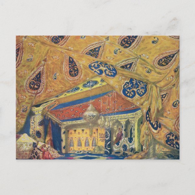 A Scheherazade Salon Postcard (Front)