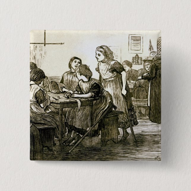 A Schoolroom 15 Cm Square Badge (Front)