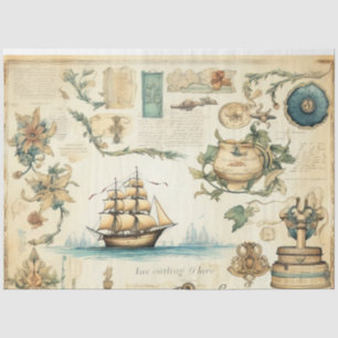 A Scrappy Nautical Series Design 13 Tissue Paper