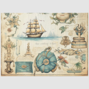 A Scrappy Nautical Series Design 14 Tissue Paper