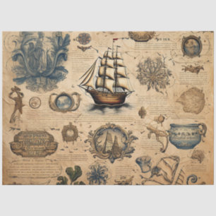 A Scrappy Nautical Series Design 24 Tissue Paper