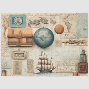 A Scrappy Nautical Series Design 9 Tissue Paper