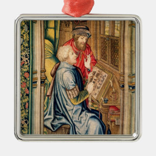 A Scribe Writing an Account Metal Ornament