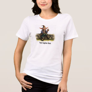 A Scruffy Elf Holding a Delicious Cake Tri-Blend Shirt