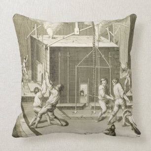 A sculptor's foundry, from the 'Encyclopedie des S Cushion
