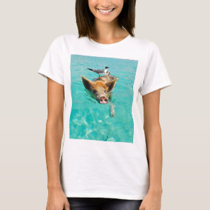 A sea gull and a pig T-Shirt