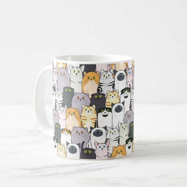 A Sea of Cats Coffee Mug (Front Left)