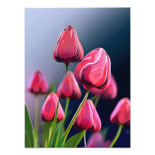 A Sea of Pink Tulips Photo Print