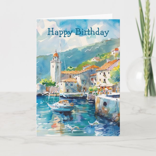 A Sea Port Birthday Card (Front)