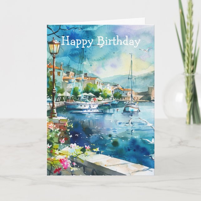 A Sea Port Birthday Card (Front)