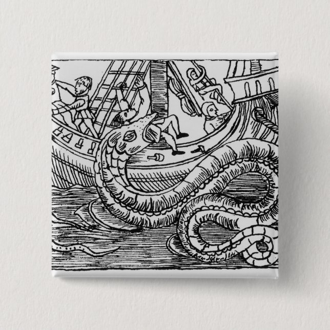 A Sea Serpent 15 Cm Square Badge (Front)