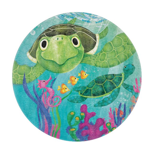A Sea Turtle Rescue Cutting Board (Front)