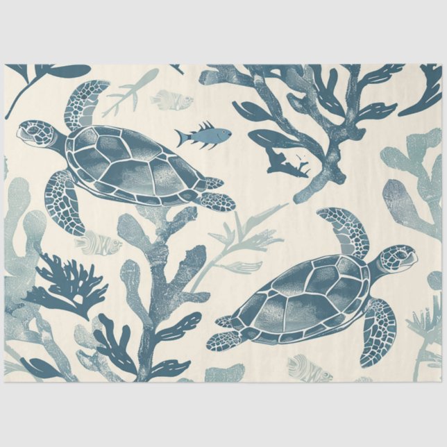 A Sea Turtle Series Design 4 Tissue Paper (Front)
