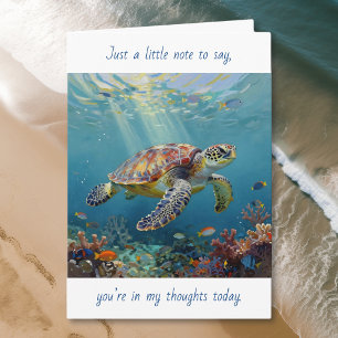 A Sea Turtle Themed Thinking about You Card