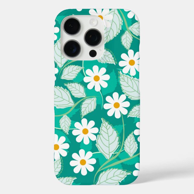 A seamless floral pattern features white daisies Case-Mate iPhone case (Back)