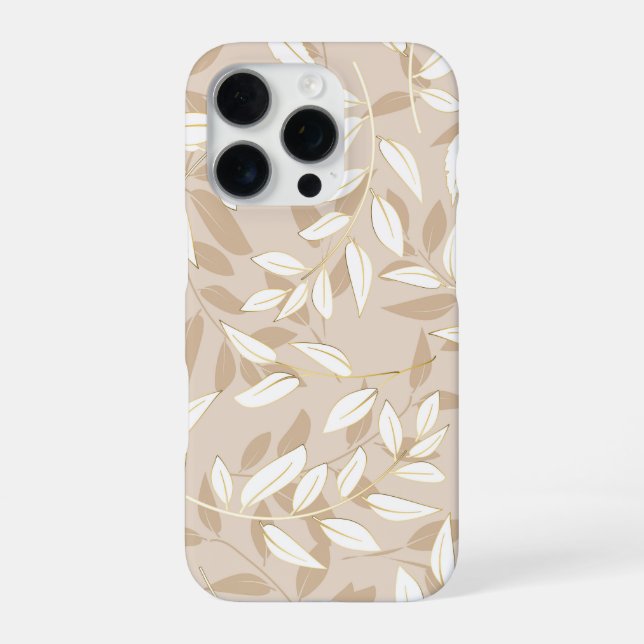 A seamless pattern featuring stylized leaves iPhone case (Back)