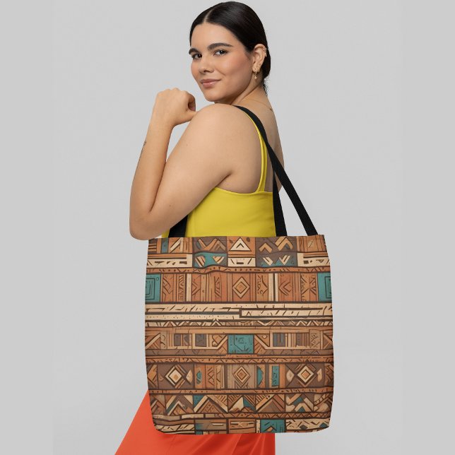 A seamless pattern in warm geometric shapes tote bag (Creator Uploaded)
