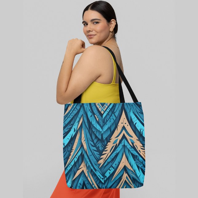 A seamless pattern of abstract blue and orange tote bag (Creator Uploaded)