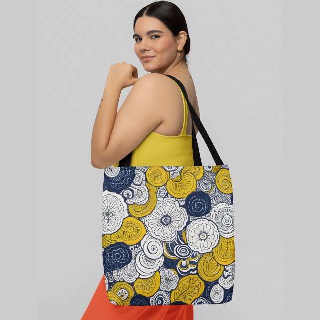 A seamless pattern with abstract floral elements  tote bag (Creator Uploaded)