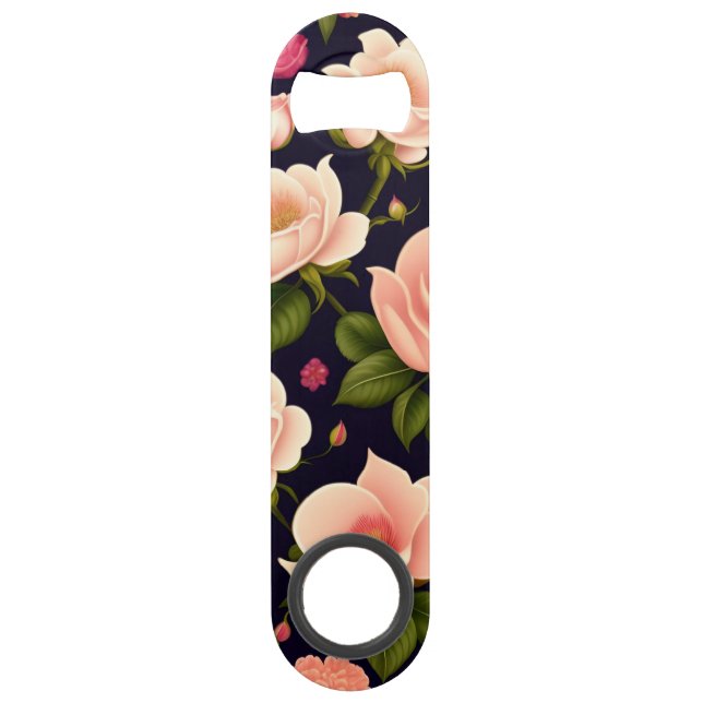 A seamless pattern with pink roses on a dark backg (Front)