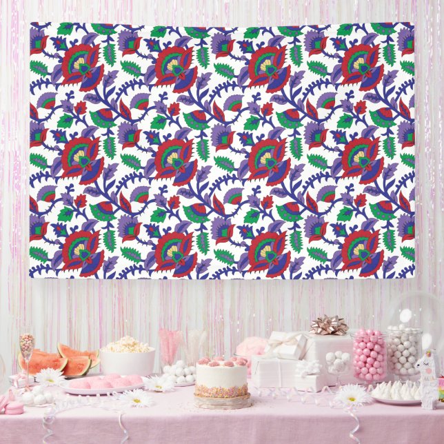 A seamless, symmetrical pattern featuring repeatin banner (Party)