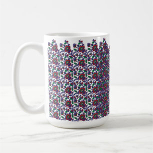 A seamless, symmetrical pattern featuring repeatin coffee mug