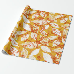 A seamless vintage background pattern of autumn le wrapping paper