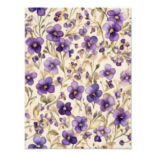 A Seamless Watercolor Floral Pattern Photo Print