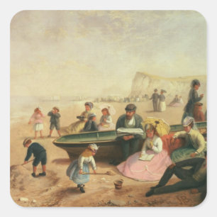 A Seaside Scene Square Sticker