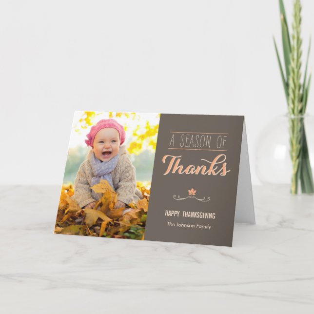 A Season of Thanks Thanksgiving Photo Card (Front)
