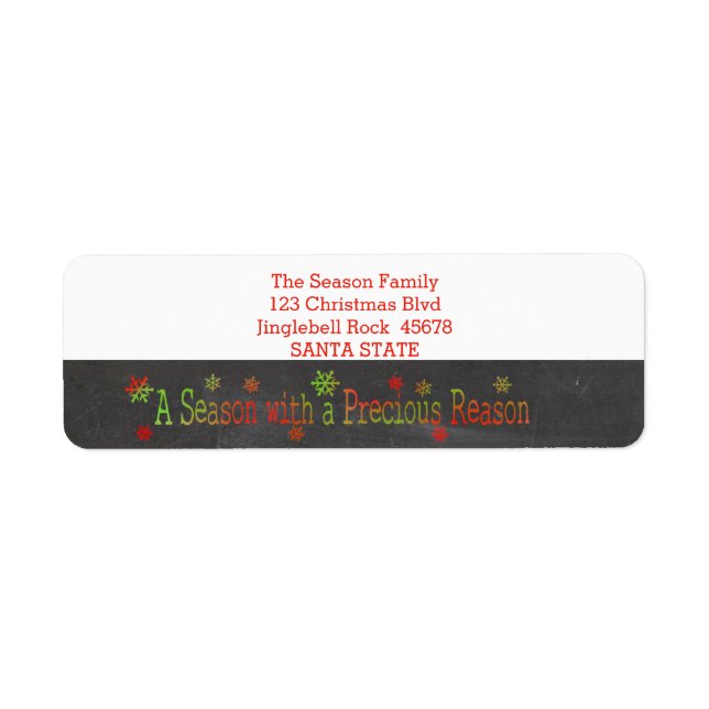 A Season with a Precious Reason Return Address Label (Front)