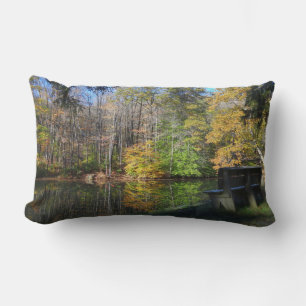 A Seat with an Autumn View in Pennsylvania Lumbar Cushion
