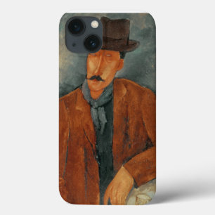 A seated man leaning on a table iPhone 13 case