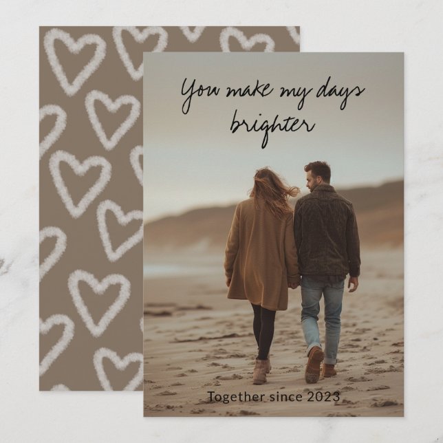 A Secret Message of Love – Personalised Valentine  Holiday Card (Front/Back)