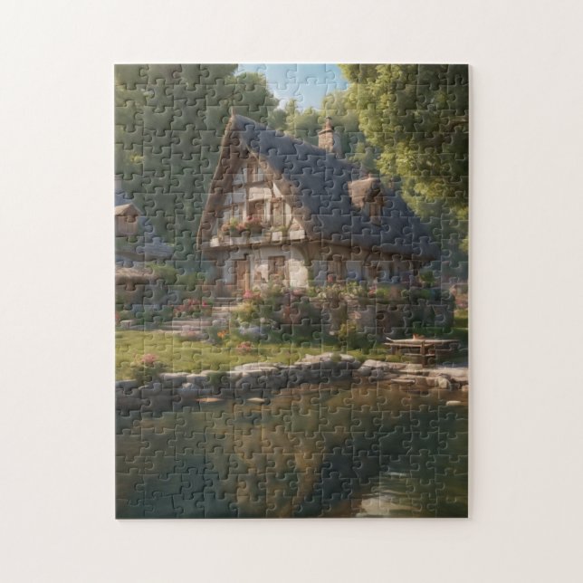A Secret Village: House by the Magical Pond Puzzle (Vertical)